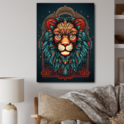 Portrait d'un lion sauvage - reproduction