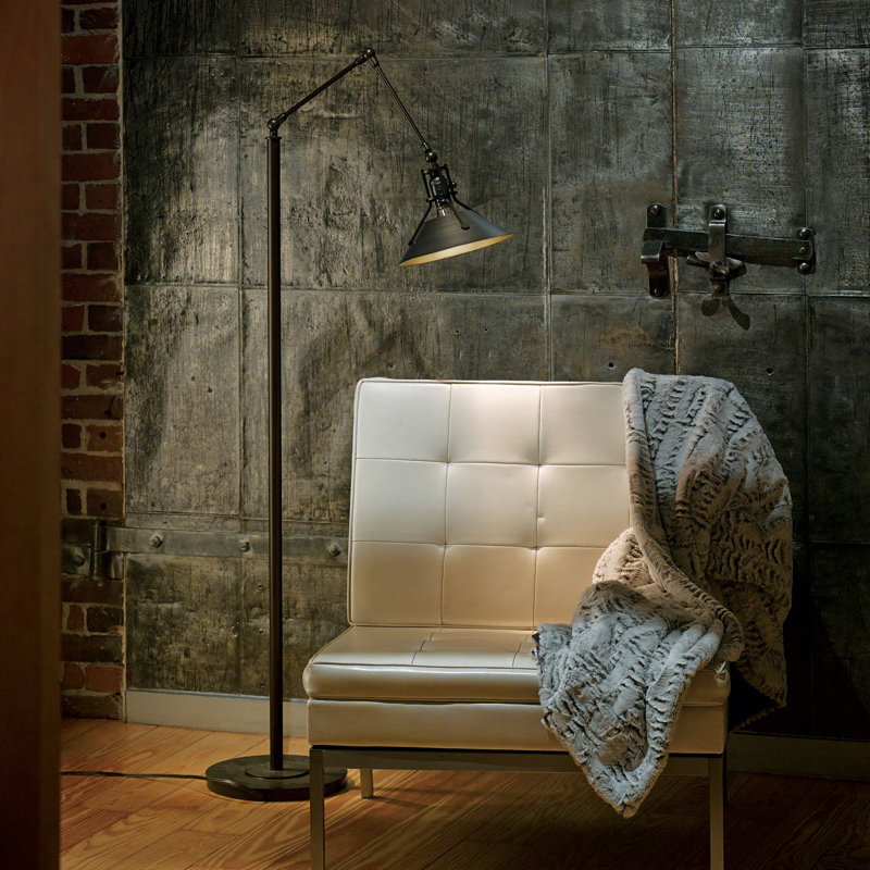 Henry 60.8" Task Floor Lamp, Dark Smoke, Black