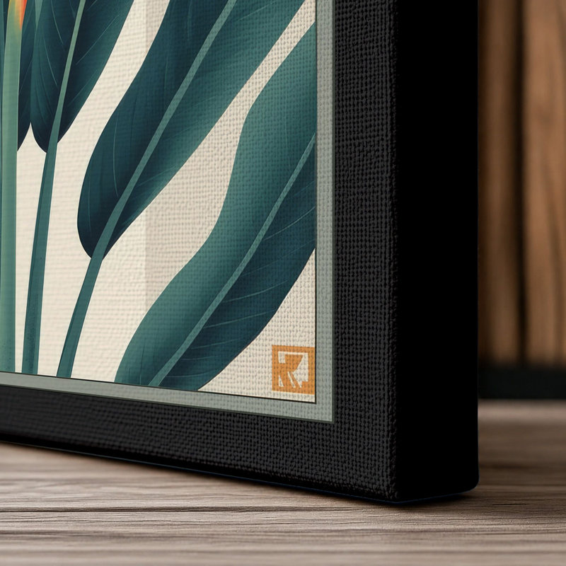 Tropical Bloom Botanical - Wrapped Canvas, 18x12 - 45.7 x 30.5 cm, Black Border