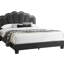 Tête de lit avec lit plateforme en tissu d'ameublement à motif floral grand lit 1Pc-1474336469