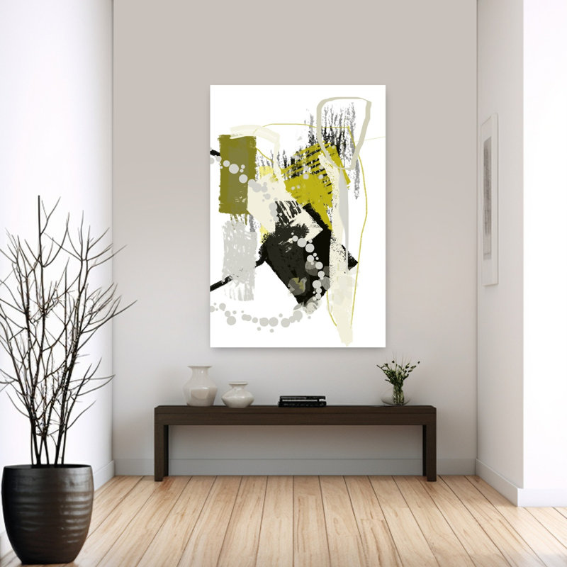 Abstract Olive Forms Abstract Contemporary Geometric Wall Art Print, 152.4cm H x 101.6cm W