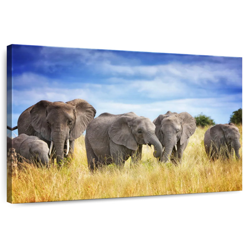 Grassland Elephants, 30" H x 45" W