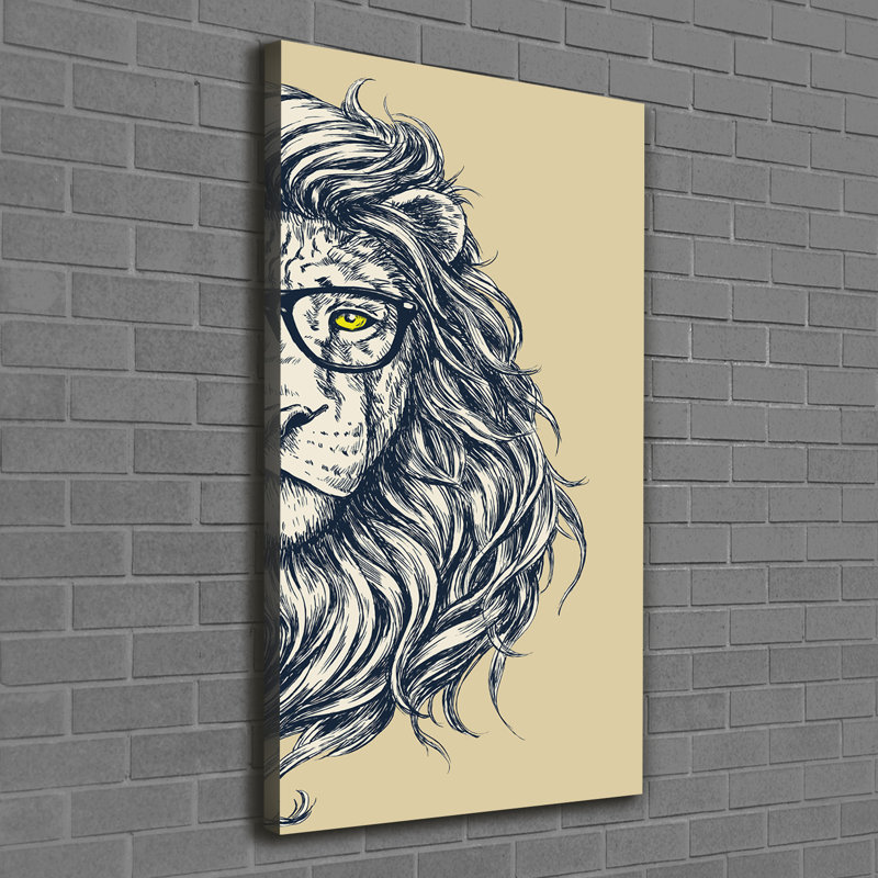 Hipster Lion - Wrapped Canvas Print, 120cm H x 60cm W