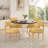 Modern Wooden Blended Linen Yellow Dining Chair-202347710