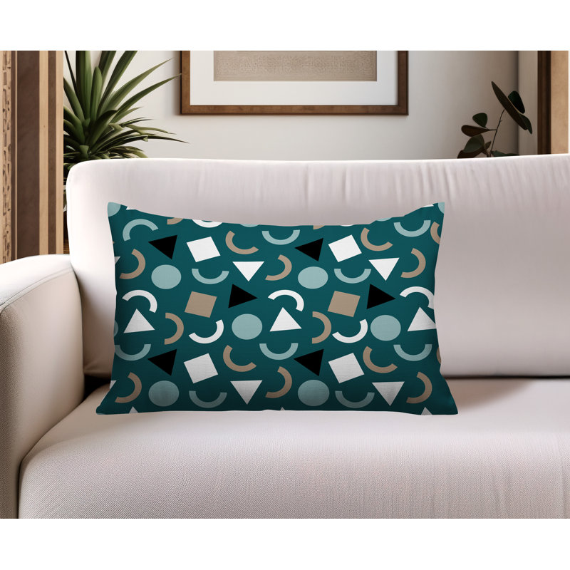 Coussin lombaire réversible intérieur / extérieur Lunko, Rectangle H 14 po x l 20 po, Emerald