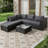 4-Person Outdoor Wicker Sectional Sofa Set With Cushions-124961463