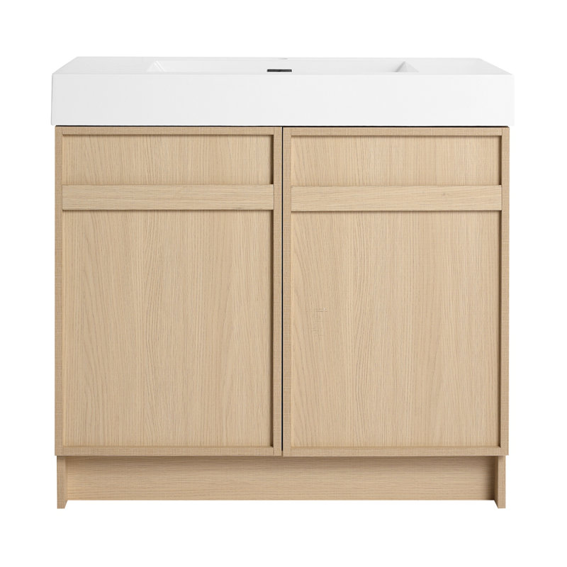 Meuble-lavabo autoportant avec lavabo en résine