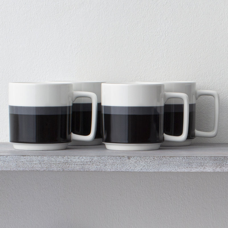 Noritake Colorstax Stripe Mugs, 16 oz., Black, 4