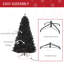 Sapin de Noël artificiel illuminé 7 pi avec branches réalistes et 1346 pointes, style Halloween noir