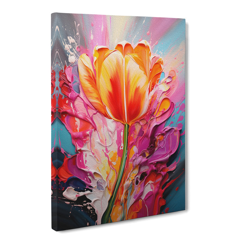 Tulip Flower Action - Wrapped Canvas, 76cm H x 50cm W x 3cm D