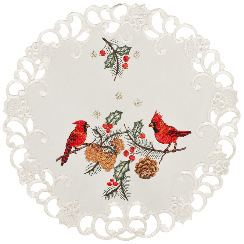 Red Cardinal Doily (16" Rd)