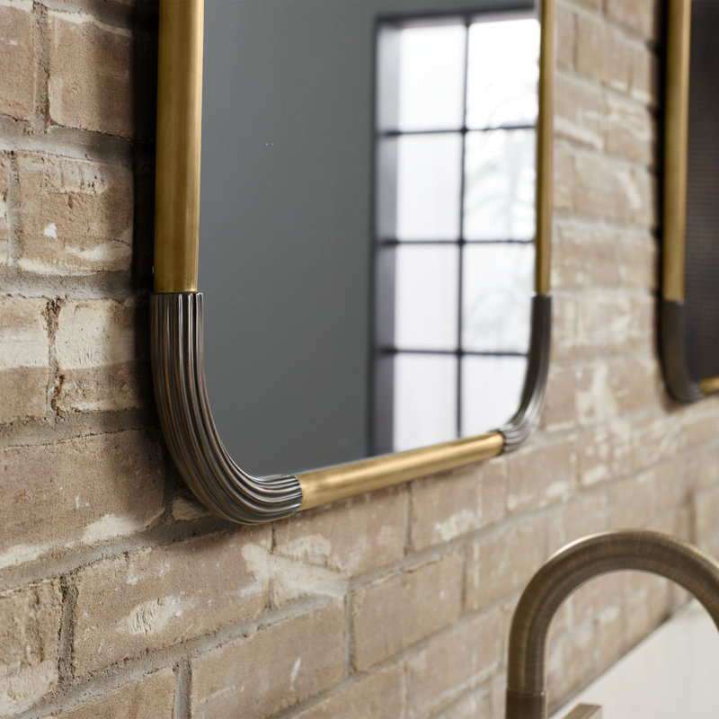 Mixed Metal Mirror, Aged Brass