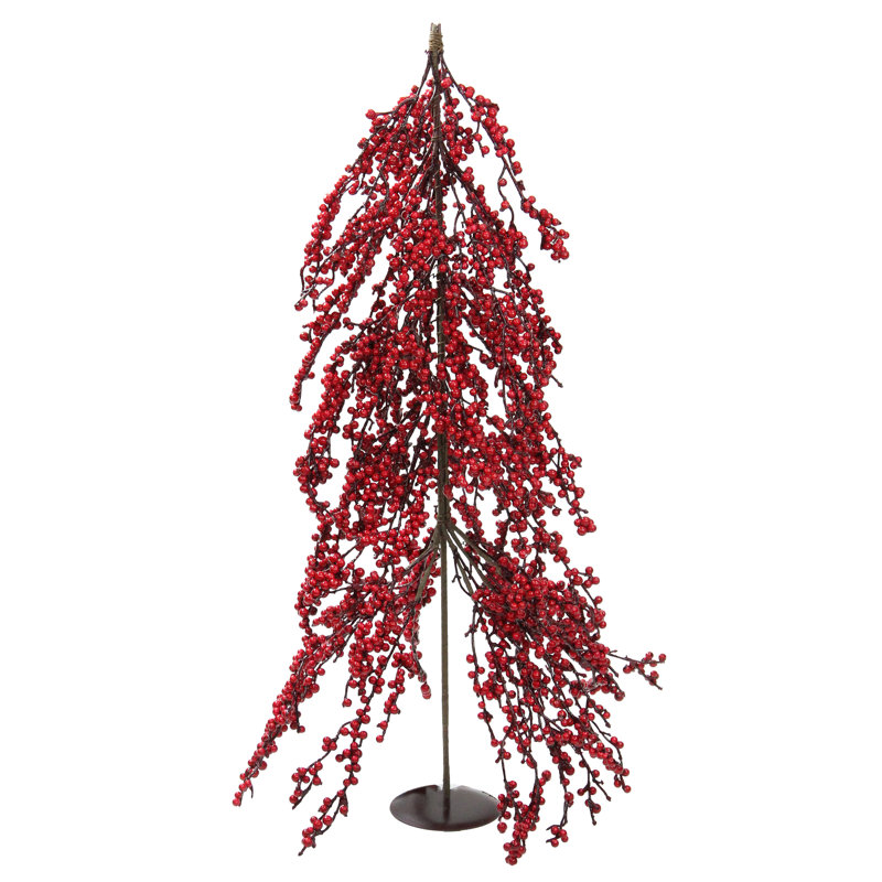 Arbre de Noël artificiel à l'envers 2,5 pi Red Berries - non éclairé
