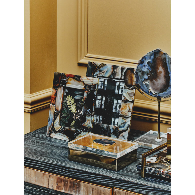 Ajnesh Green Marble Picture Frame with Mat