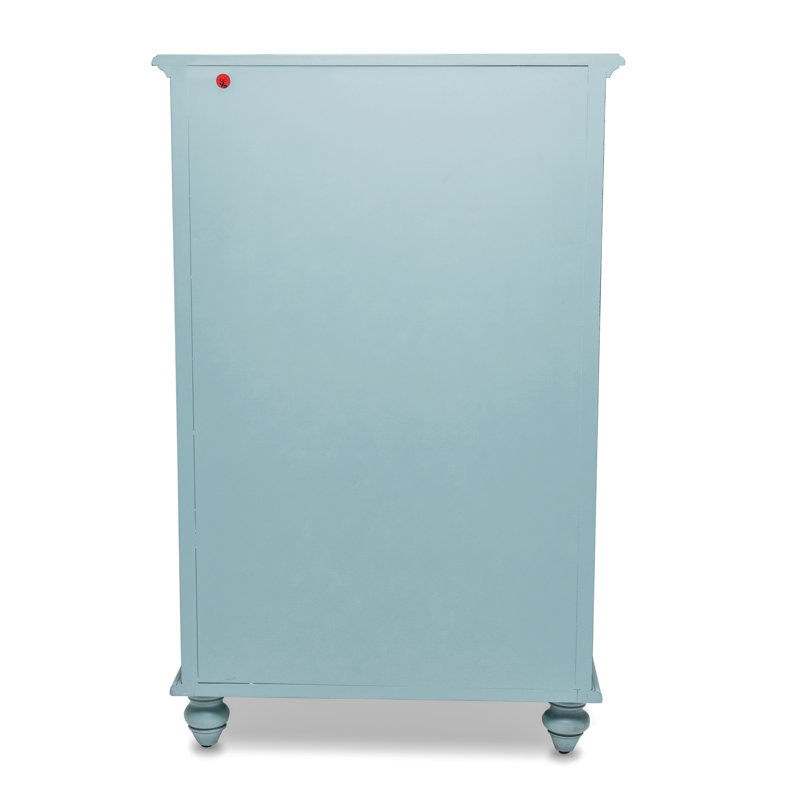 Kolya - 5 Drawer Chest - Bleu Finish, Blue