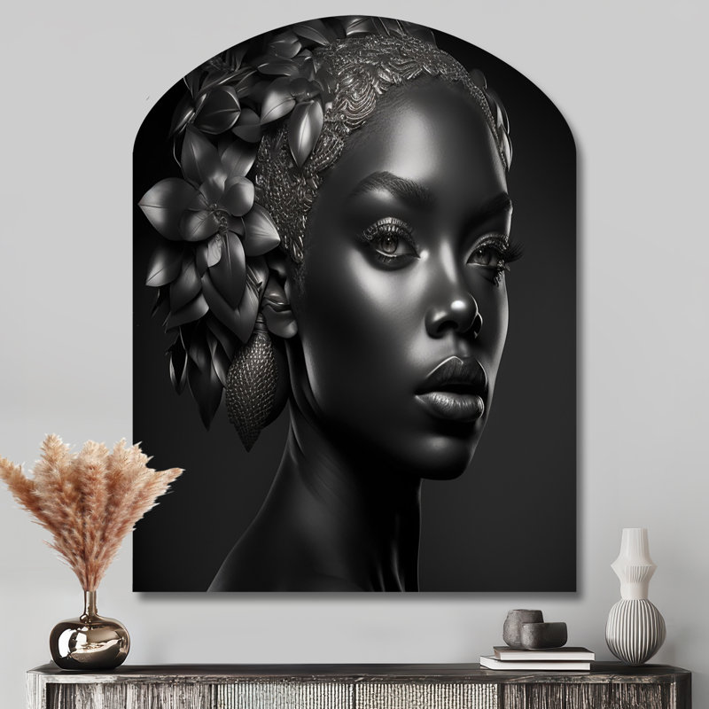 Bohème fleur coiffe I - Boho femme arche art mural asymétrique, H 43 po x l 33 po