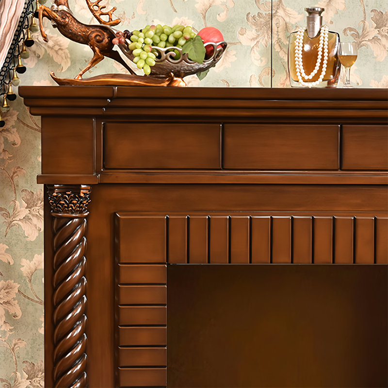 European style simple fireplace decorative cabinet, Brown
