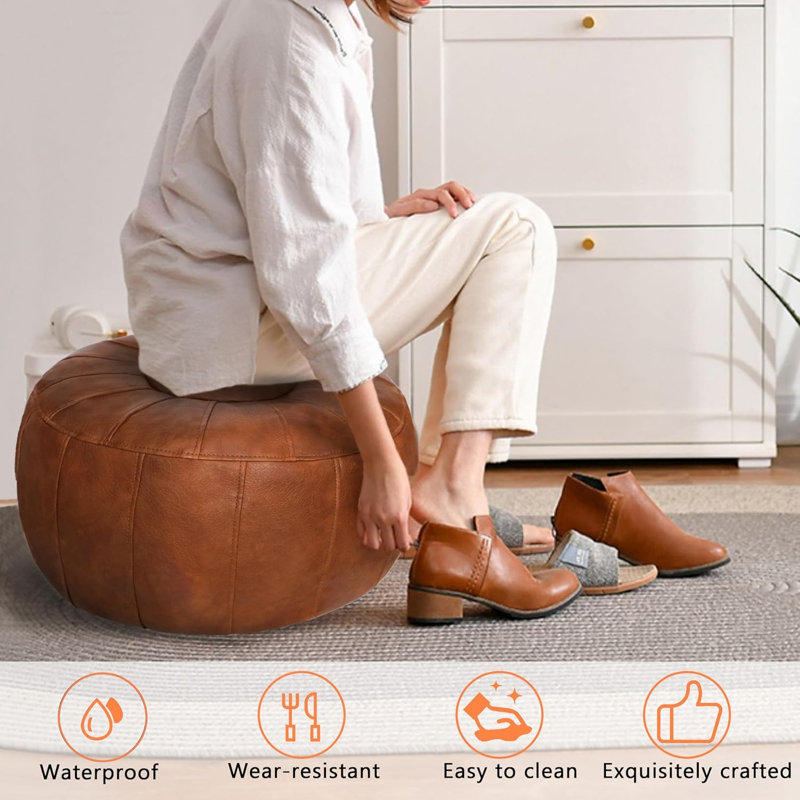 Unfilled Moroccan storage bag footstool