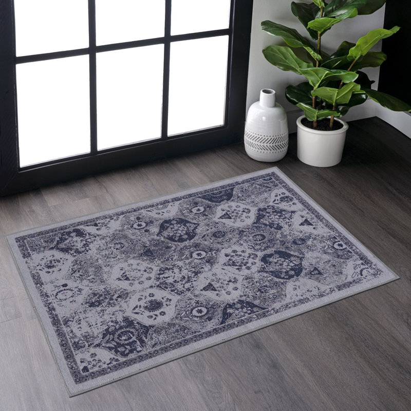 Tapis paillasson bleu 2 pi x 3 pi MAVAL, Rectangulaire 2 pi x 3 pi