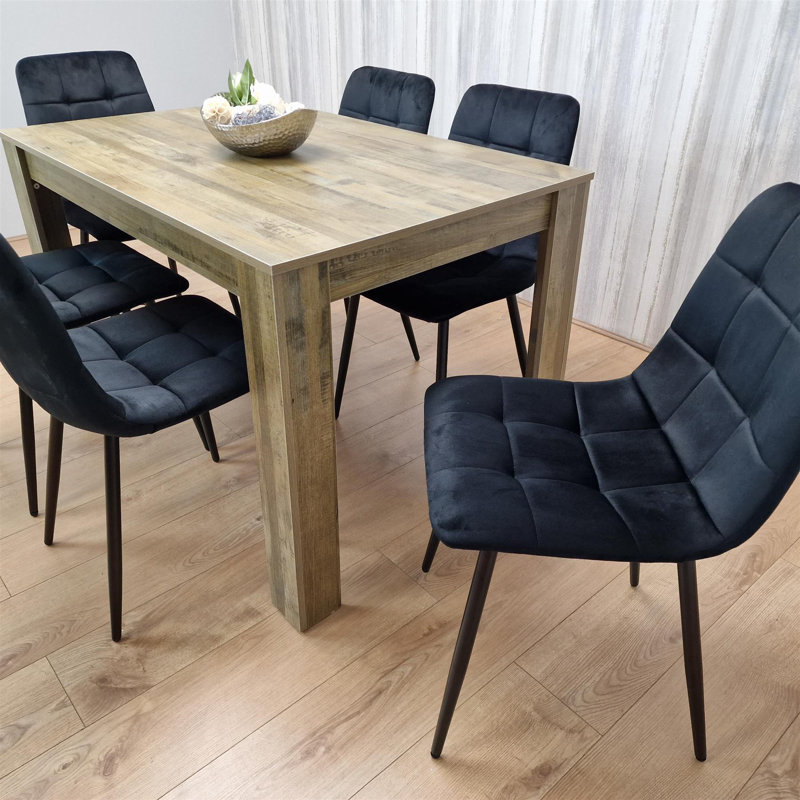 Romal 6 Person Dinign Set, Black