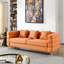 Canapé d'angle orange de 206 cm (81 pouces), 3 places avec coussins, idéal pour un salon, un bureau ou une chambre, style et structure modernes et épurés.