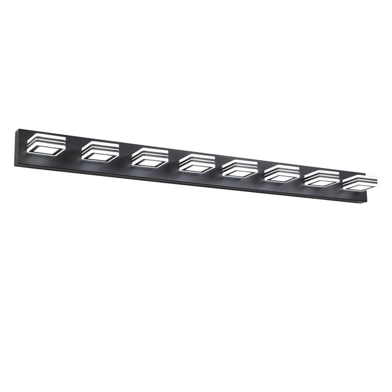 Luminaire de salle de bain moderne à 52 lumières DEL de 52 po - Luminaire mural de salle de bain élégant, en fer et en acrylique, à intensité variable et écoénergétique pour la salle de bain, éclairage de miroir