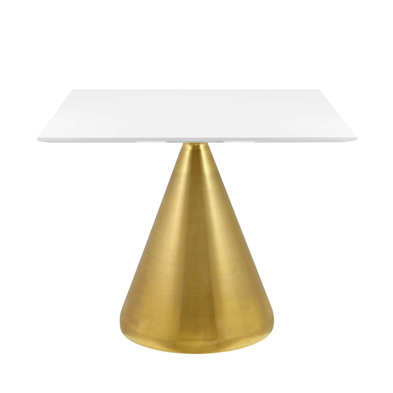Tupelo White and Gold Square Dining Table