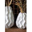  Vase en céramique à volants H 10,5 po - Petit vase décoratif blanc-719898792