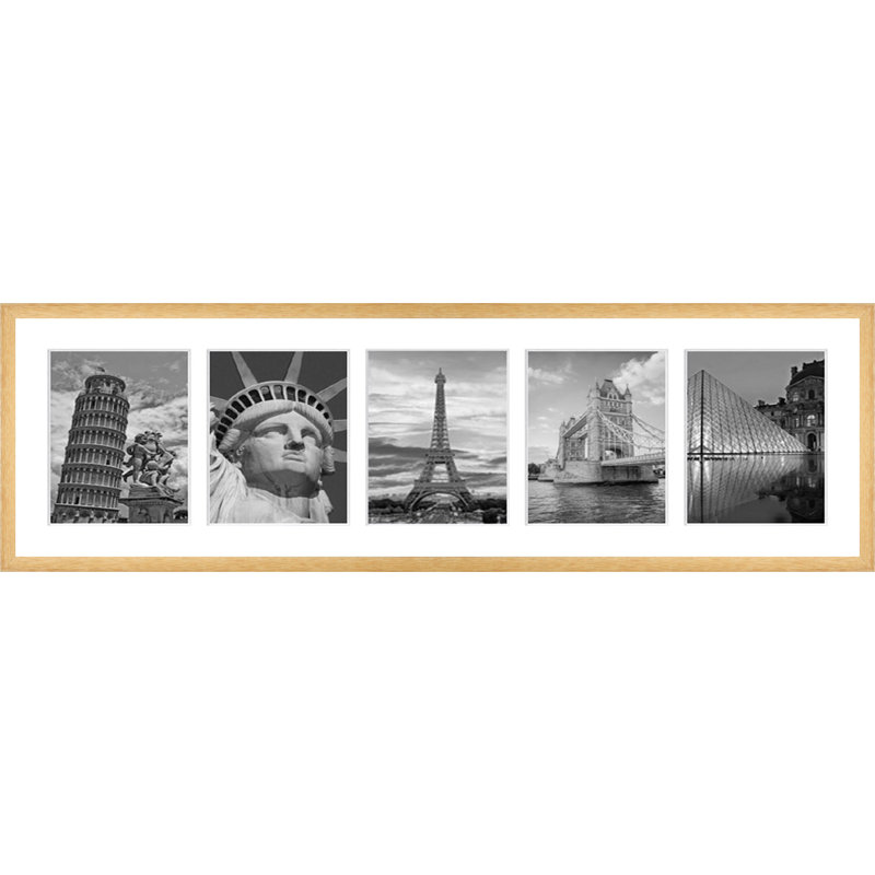 Laqueta Wood Picture Frame with Mat, Natural Brown