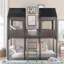 Lit superposé en bois gris antique avec garde-corps-2140808692