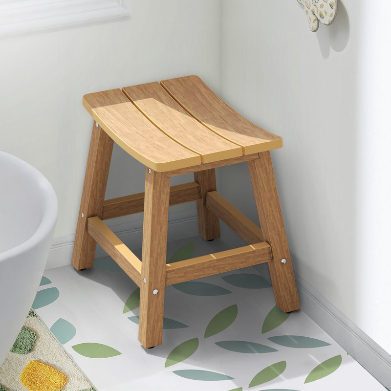 Makira 17.3'' W Manufactured Wood Shower Bench, Teak