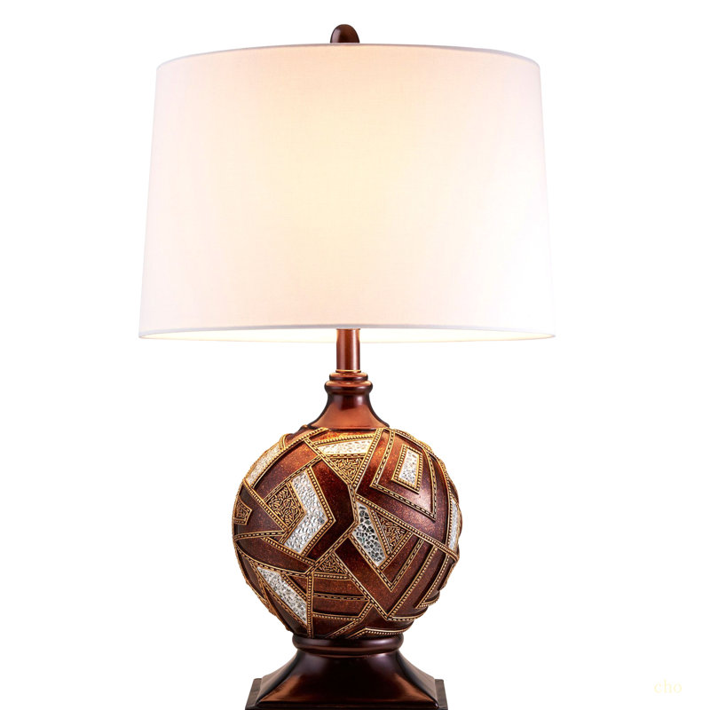 29.75" Tall Polyresin Table Lamp, Polymosaic Design