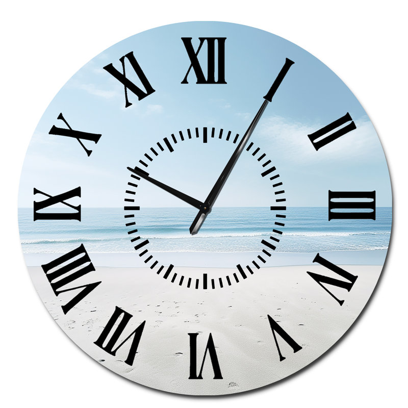 Minimalisme Beachside Serenity - horloge murale, Surdimensionné