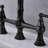 Matte Black Bridge Kitchen Faucet, Dual Handles With Pull-Out Side Spray, Brass, Corrosion, Leak-, 360-Degree Rotating Uniform Nozzle Spray Handles, Black, Rust-, , Unchangeable