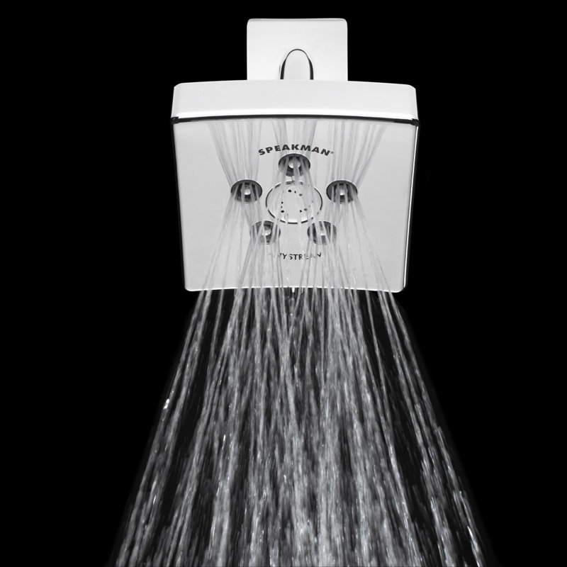Pomme de douche ajustable 1,75 gpm anystream Kubos, Chrome poli