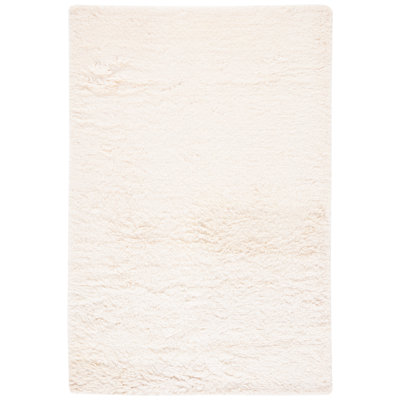 Crispo Hand Woven Wool/Cotton Solid Colour Rug in Ivory