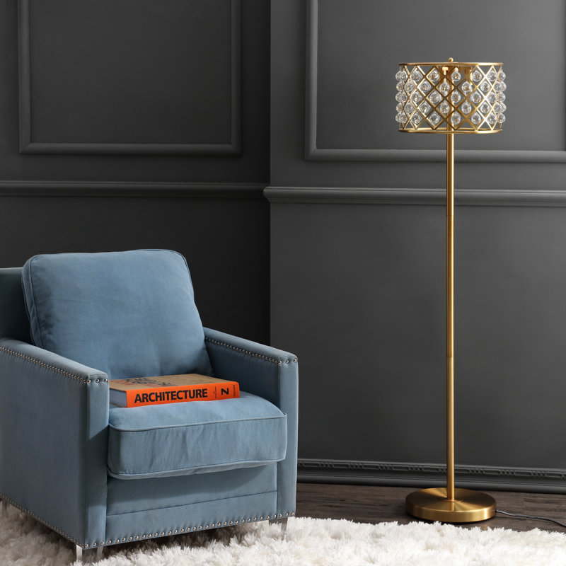 Lampe sur pied traditionnelle 60 po Wachter, Laiton doré