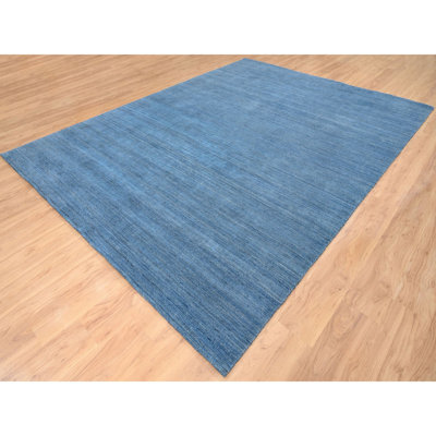 Denim Blue Soft Wool Hand Loomed Modern Design Round Rug E96C60482B374C29A87A74F11507DFBE