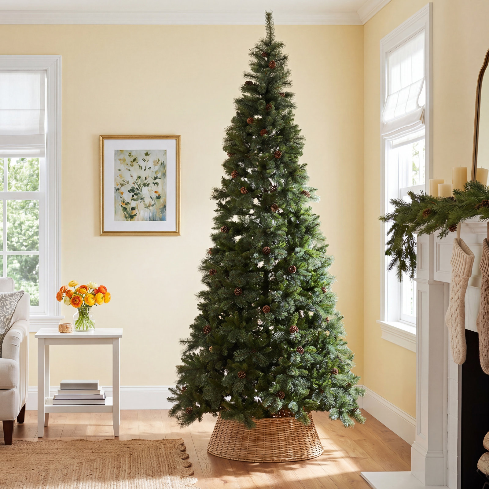 Lighted Artificial Pine Christmas Tree