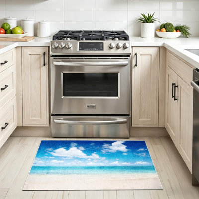 Tapis d'intérieur lavable à la machine Clear Sand Sand of Beach