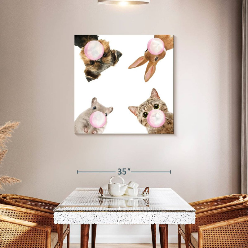 " Pet Bubble Gum " Print, 36" H x 36" W x 1.25" D