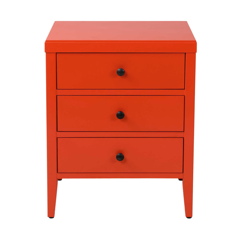 Table de chevet en bois Rushville, Orange