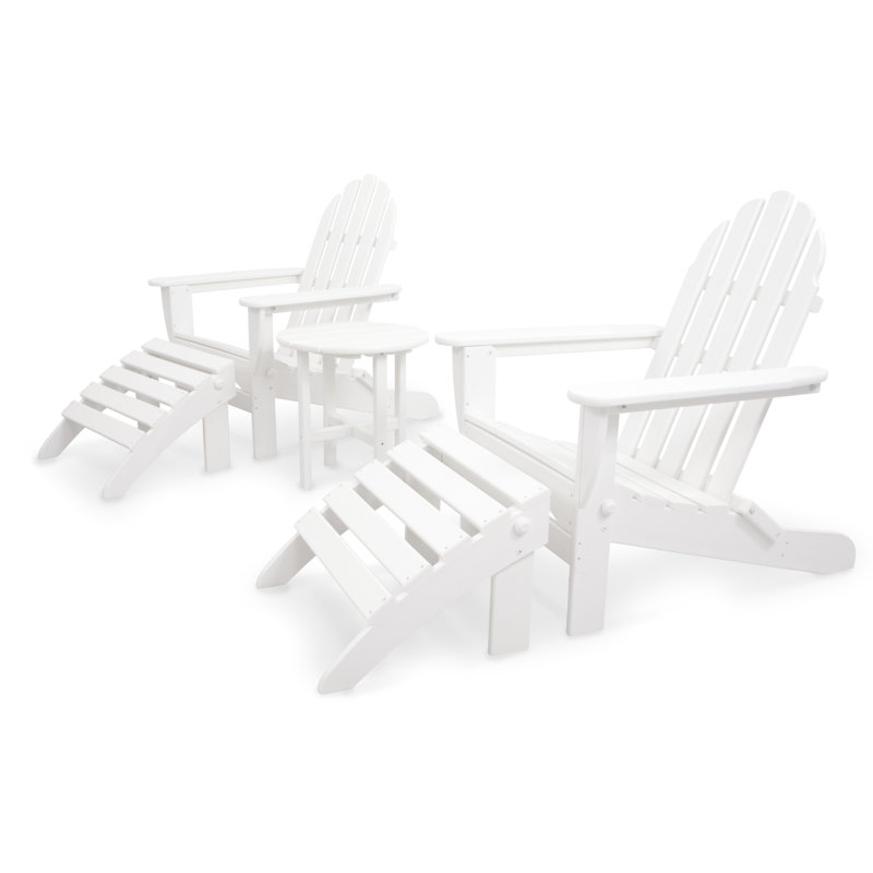 Ensemble Adirondack pliant 5 pièces POLYWOOD Classics, Blanc