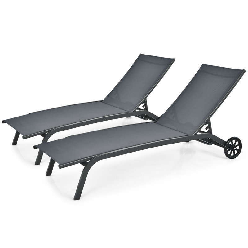 Jesley Outdoor Metal Chaise Lounge Set