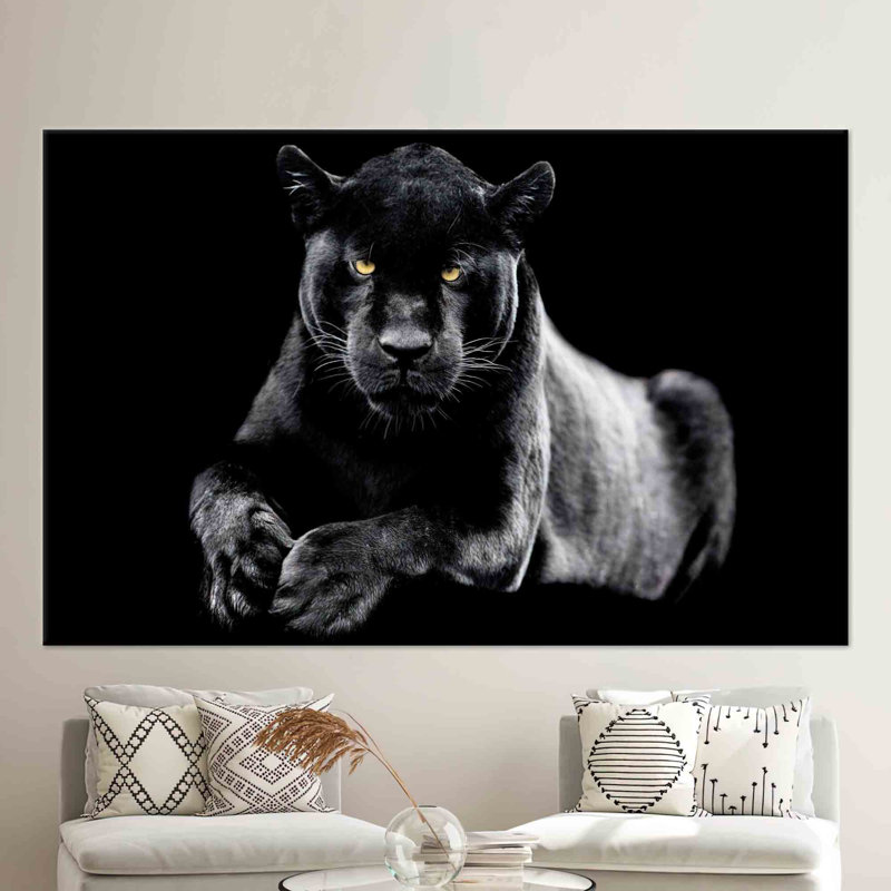 Large Framed Wall Art Featuring Panther On Canvas Perfect for Stylish Christmas Decor Gift and Trendy Wall Decor
