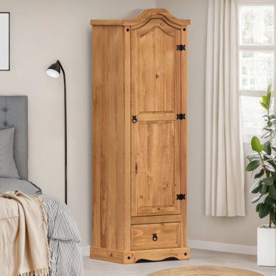Bridewell 1 Door Solid Wood Wardrobe