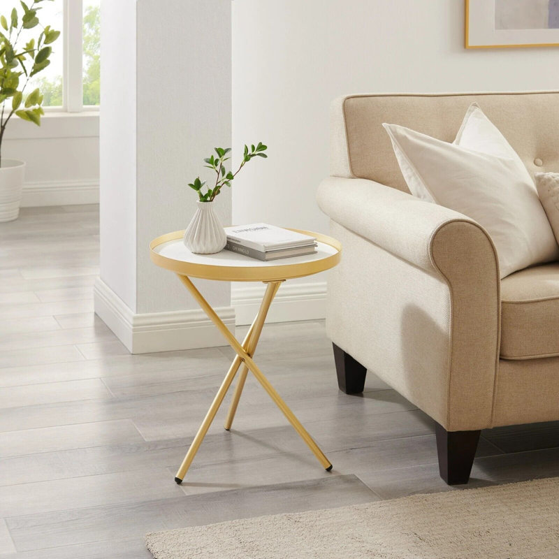 Muflier Tray Top End Table, Gold