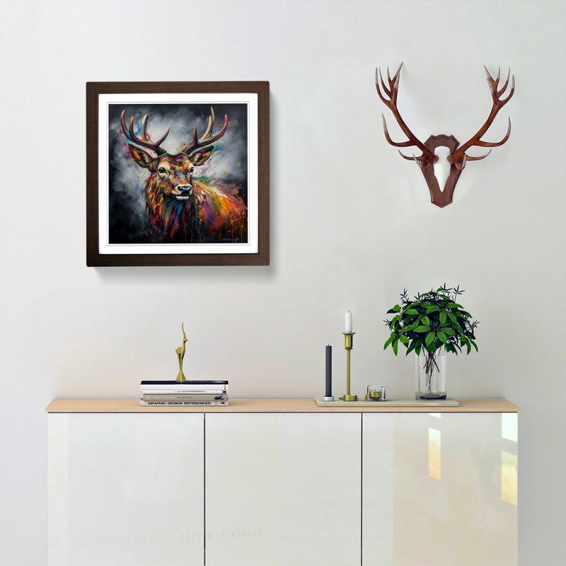 Stag No.1 - Framed Print, Walnut