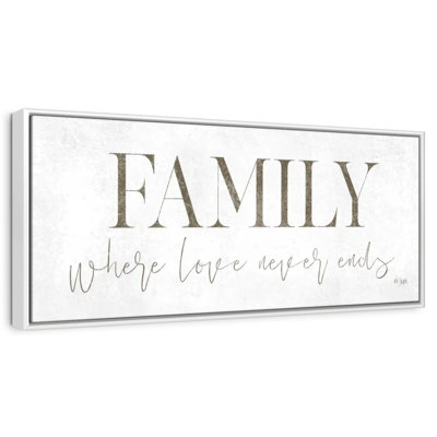 Family Where Love Never Ends Wall Sign