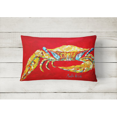 Crab Outdoor Reversible Throw Pillow